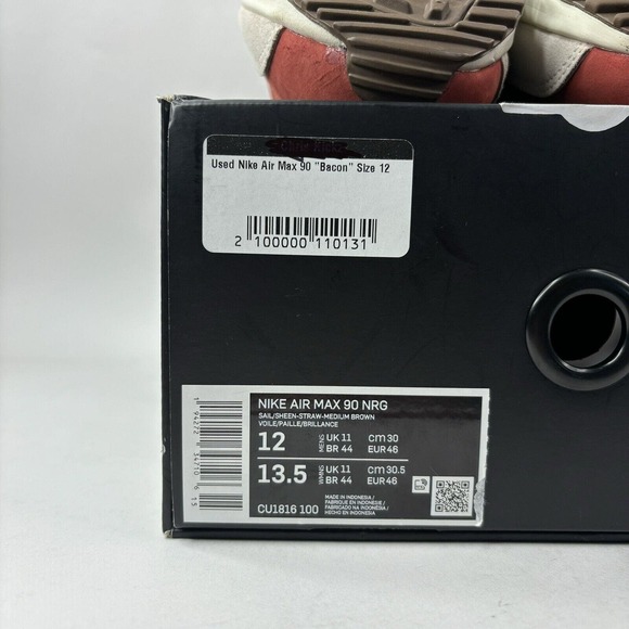 Nike Air Max 90 NRG “Bacon” 2021 CU1816-100 Men’s 12 Worn - Picture 8 of 8
